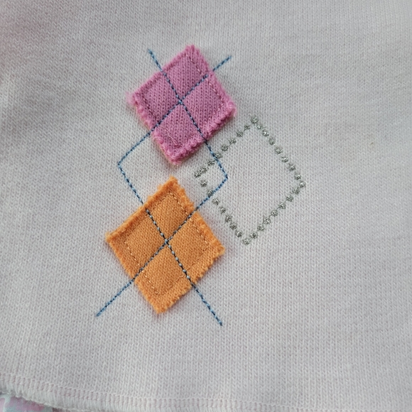 Y2K Era Plaid Embroidered Scarf 🤍 - Picture 2 of 3